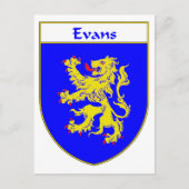 Evans Wapenbekleding/Familiekust (Wales) Briefkaart (Voorkant)