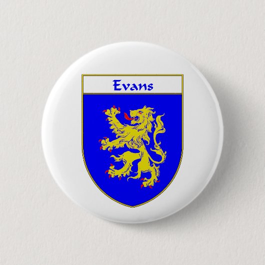 Evans Wapenbekleding/Familiekust (Wales) Ronde Button 5,7 Cm (Voorkant)