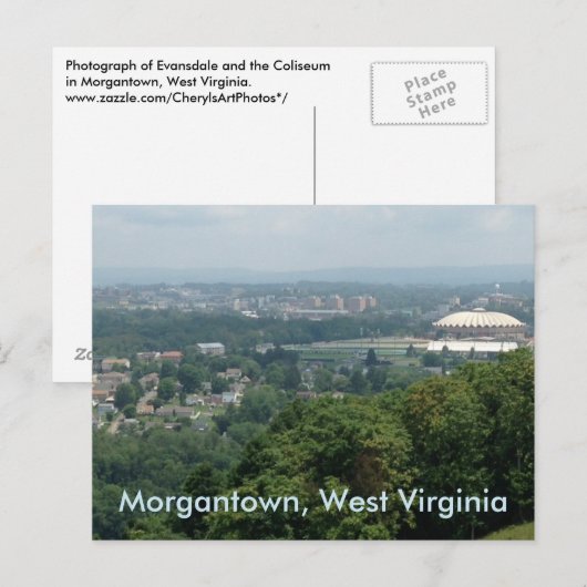 Evansdale Coliseum Morgantown WV Briefkaarten (Voorkant / Achterkant)