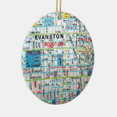 EVANSTON, IL Kaart Keramisch Ornament (Rechts)