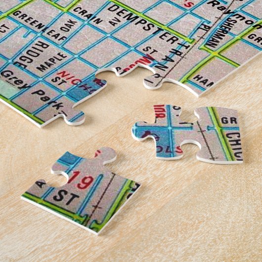 EVANSTON, IL  Kaart Legpuzzel (Zijkant)