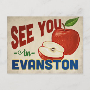 Evanston Illinois Apple - Vintage Travel Briefkaart