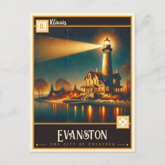 Evanston, Illinois |  Briefkaart (Voorkant)
