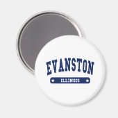 Evanston Illinois College Style-T-shirts Magneet (Voorkant / Achterkant)