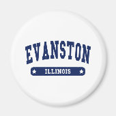 Evanston Illinois College Style-T-shirts Magneet (Voorkant)