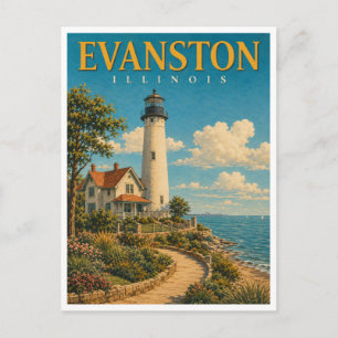 Evanston Illinois Grosse Point GeoSaga Briefkaart