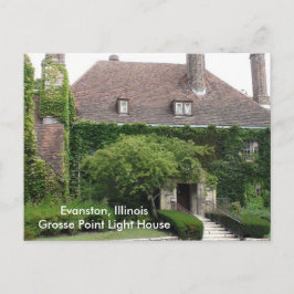 Evanston, Illinois, het Grosse Point Light House Briefkaart