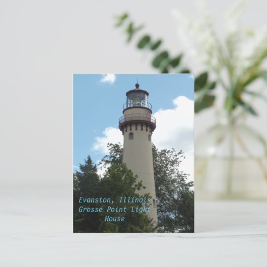 Evanston, Illinois, het Grosse Point Light House Briefkaart (Staand voorkant)