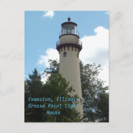 Evanston, Illinois, het Grosse Point Light House Briefkaart