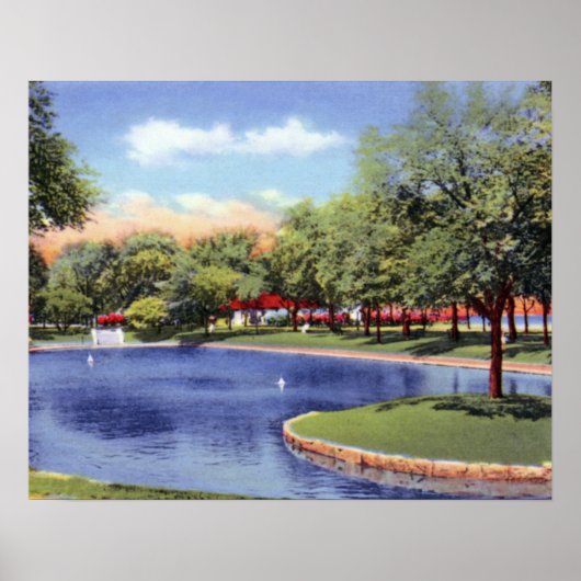 Evanston Illinois Lagoon Lake Front Park Poster (Voorkant)