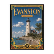 Evanston Illinois Vintage Art Deco Gouden Tijdperk