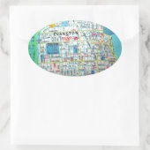 EVANSTON, kaart van IL Ovale Sticker (Tas)