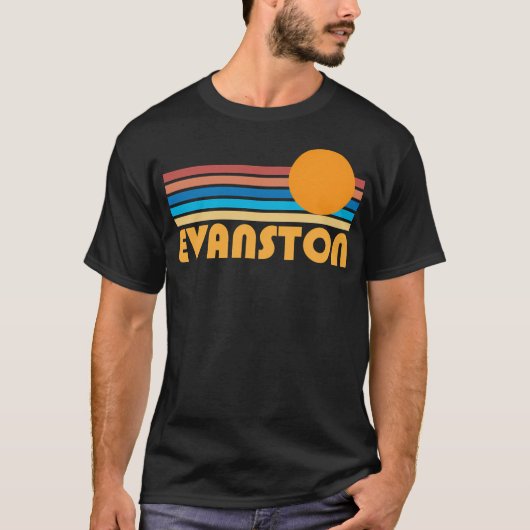 Evanston Retro Sunset Logo T-shirt (Voorkant)