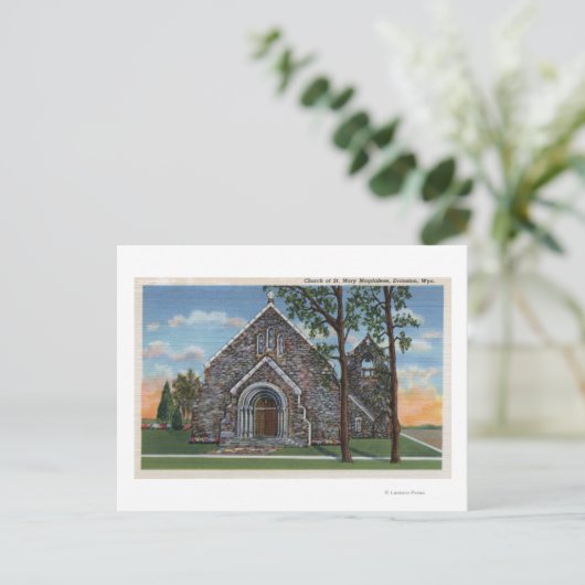 Evanston, WY - Sint-Mary Magdalene-Uitzicht Briefkaart (Staand voorkant)