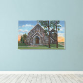 Evanston, WY - Sint-Mary Magdalene-Uitzicht Canvas Afdruk (Insitu (Houten vloer))