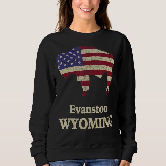 Evanston Wyoming Met Bizon Trui (Voorkant)