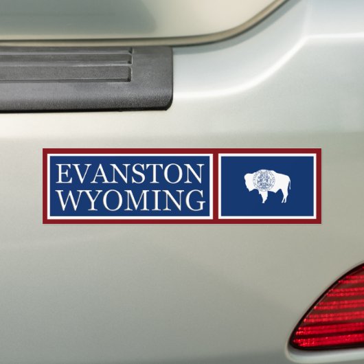 Evanston Wyoming State Flag Bumpersticker (Op auto)