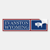 Evanston Wyoming State Flag Bumpersticker (Voorkant)