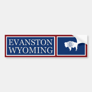 Evanston Wyoming State Flag Bumpersticker