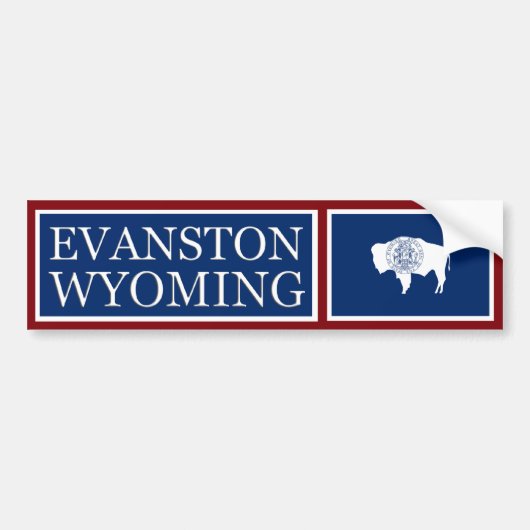 Evanston Wyoming State Flag Bumpersticker (Voorkant)