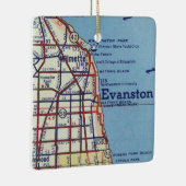  Evanstown IL-kaart Keramisch Ornament (Rechts)