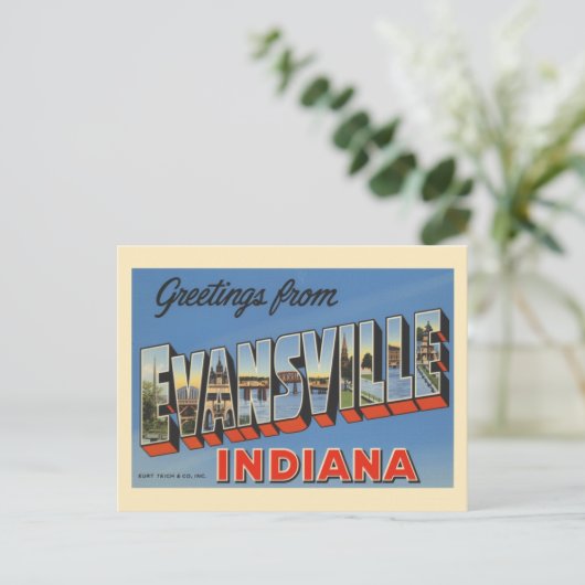  Evansville Indiana Briefkaart (Staand voorkant)