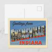  Evansville Indiana Briefkaart (Voorkant / Achterkant)