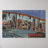 Evansville, Indiana - Grote letterscènes Poster (Voorkant)