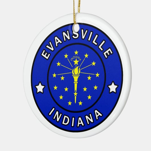 Evansville Indiana Keramisch Ornament (Links)