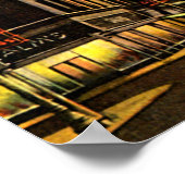 Evansville, Indiana Night Scene Main Street Poster (Hoek)