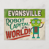 Evansville Indiana Robot - Funny Briefkaart (Voorkant)