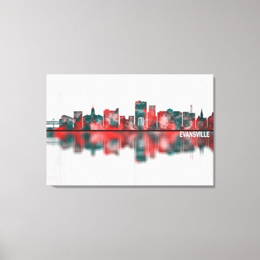 Evansville Indiana Skyline Canvas Afdruk (Voorkant)