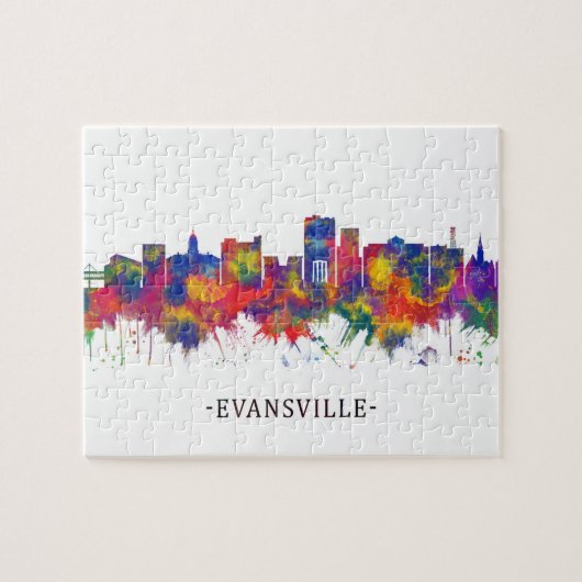 Evansville Indiana Skyline Legpuzzel (Horizontaal)