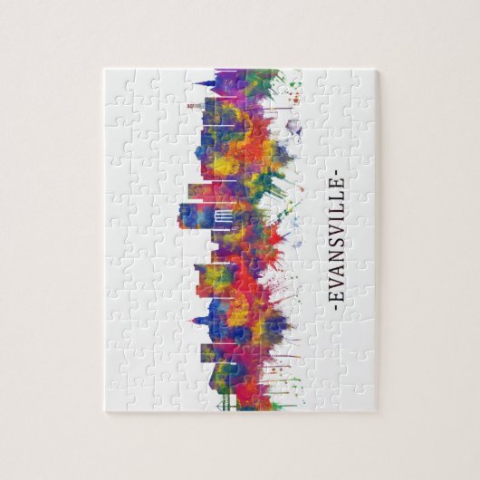 Evansville Indiana Skyline Legpuzzel (Verticaal)