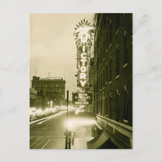 Evansville Indiana Victory Theater Vaudeville Briefkaart (Voorkant)