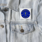 Evansville Indiana Vierkante Button 5,1 Cm (In situ)