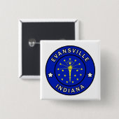 Evansville Indiana Vierkante Button 5,1 Cm (Voorkant /achterkant)