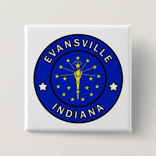 Evansville Indiana Vierkante Button 5,1 Cm (Voorkant)