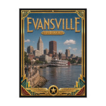 Evansville Indiana Vintage Art Deco Gouden Tijdper