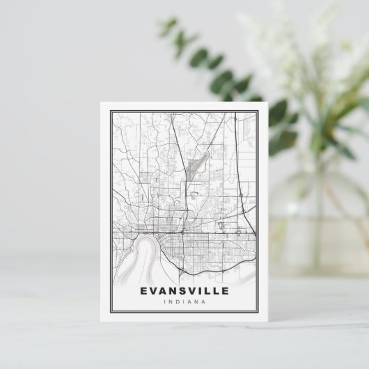 Evansville Map Briefkaart (Staand voorkant)