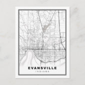 Evansville Map Briefkaart (Voorkant)