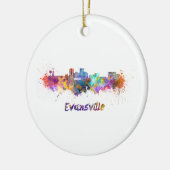 Evansville skyline in watercolor keramisch ornament (Links)