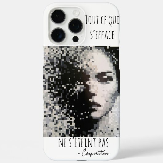 Évaporation Portrait Pixel Art Noir et Blanc Case-Mate iPhone Case (Achterkant)