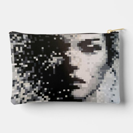 Évaporation Portrait Pixel Art Noir et Blanc Etui (Achterkant)