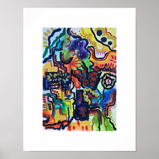 Eva's Garden - Handgeschilderde Abstracte Kunst Poster (Voorkant)