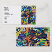 Eva's tuin-handschilderde moderne kunst visitekaartje (Voorkant / Achterkant)