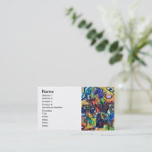 Eva's tuin-handschilderde moderne kunst visitekaartje (Staand voorkant)