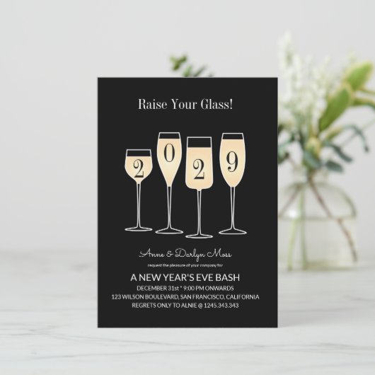 Eve Bash Champagne Kaart (Staand voorkant)