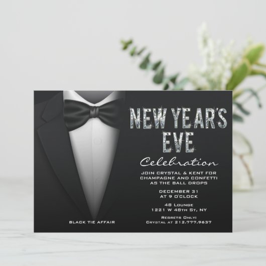 Eve Bling Tuxedo Kaart (Staand voorkant)