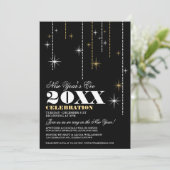 Eve Celebration Invitations nieuwjaar Kaart (Staand voorkant)